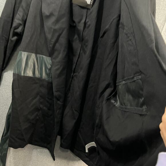 Attitudes by Renee Techno Crepe Blazer w/ Faux Leather Belt Black Size 2X - Picture 9 of 16